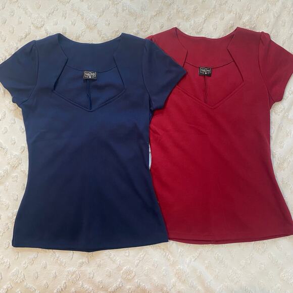 RockSteady Tops - Bundle of 2 Rock Steady Sophia Top Womens Sz Medium Sweetheart Neckline Retro